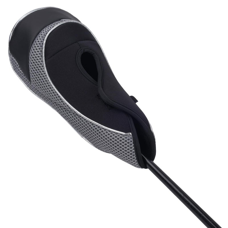 Andux Golf Club Driver Wood Head Covers with Hook & Loop Set of 3 Black/Grey - Image 5